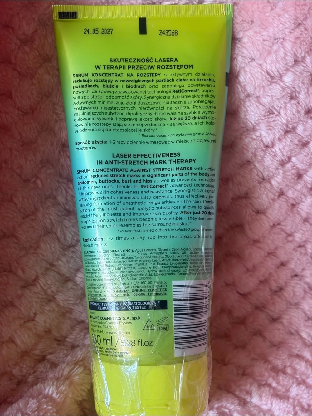 Eveline Cosmetics Slim Extreme 4D Laser, Stretch Mark Serum, 5.28 fl oz (150 ml)